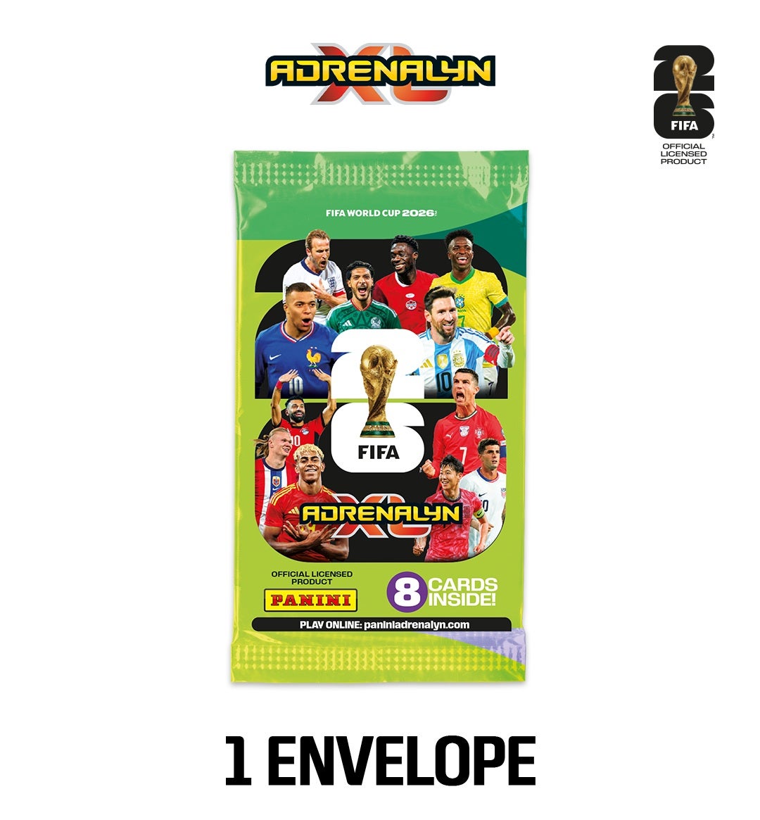 FIFA WORLD CUP 2026™ ADRENALYN XL™ - ENVELOPE 8 CARDS + CUPOM